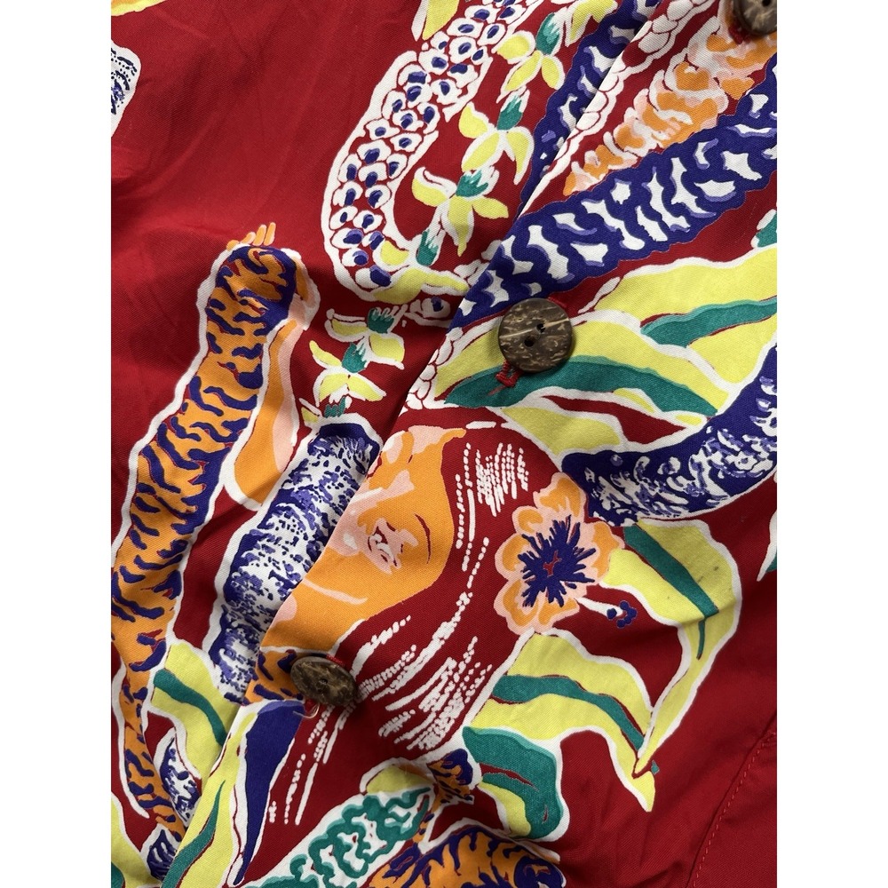 Kahala Hawaii Button Up Shirt Mens Size 2XL Aloha Floral Red Short Sleeve - Picture 5 of 12